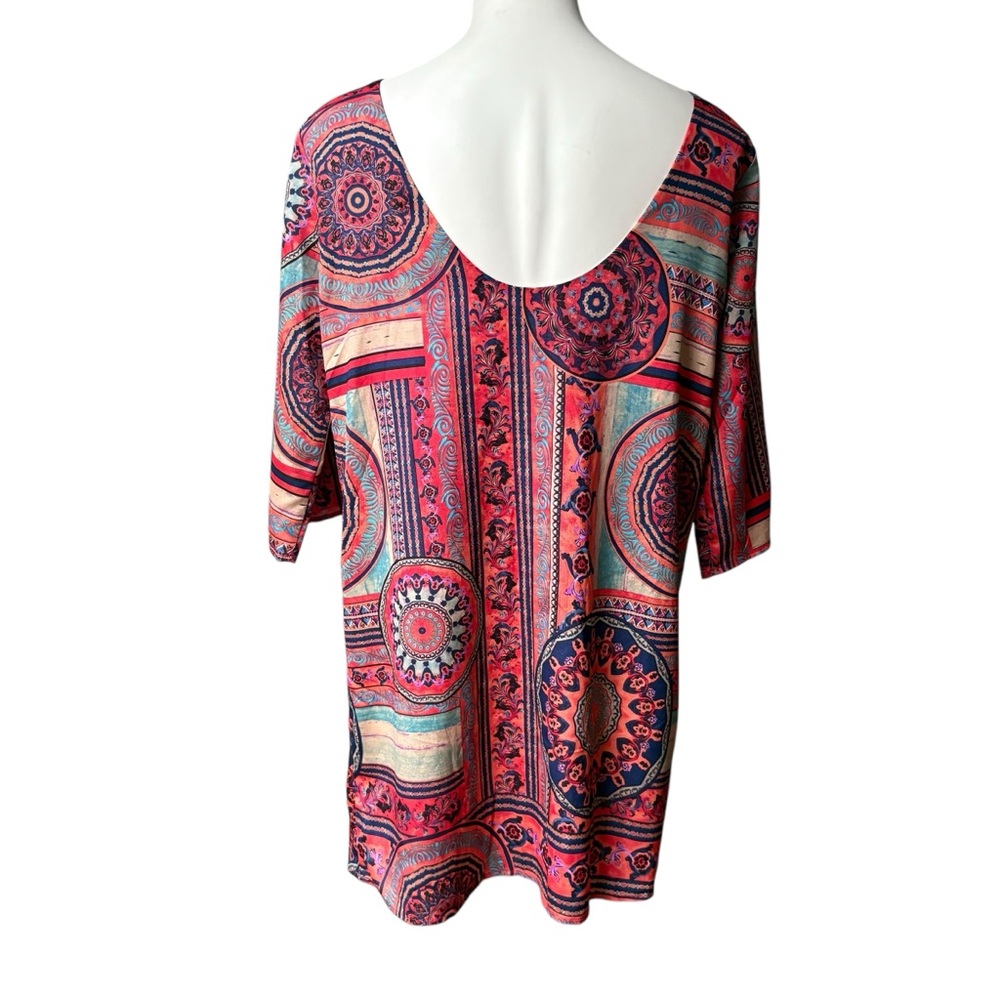 Aakaa Geometric Low Back Shift Dress, Sz M - Picture 3 of 15